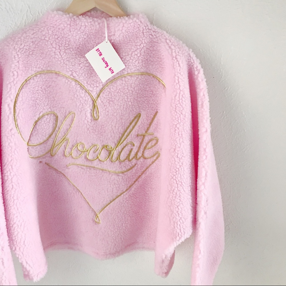 Little Sunny Bite Lazy Oaf Chocolate Pink Sweater - Picture 2 of 4